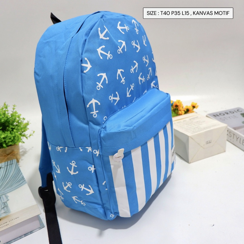 Promo Fashion ransel motif Karakter tutup tanpa boneka /tas ransel murah /fashion wanita Lokal Punya