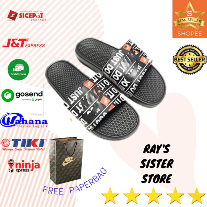 Sandal sendal pria selop slop karet slide flip flop murah nike