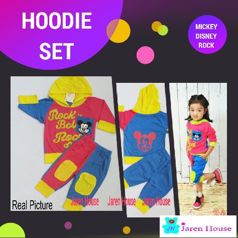 Setelan anak Import / Baju anak perempuan / Rainbow set / Setelan anak with hoodie