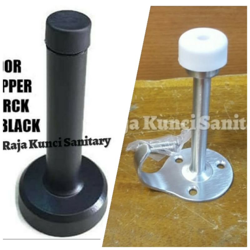 Door Stopper Hitam Tinggi/Black/Door Stop Stainless+Kait Tinggi/Ganjalan Pintu/Door Stopper