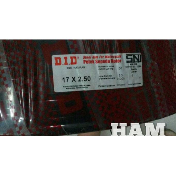 Velg 250 17 Did Hitam Besi