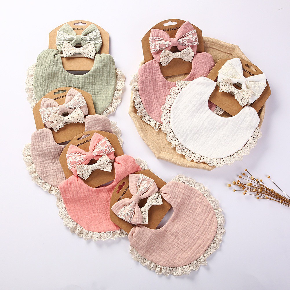 2 BANDANA + 1 BIB | SLABBER PITA HEADBAND BAYI SET CELEMEK TATAKAN LIUR ANAK catalog QUIN NK