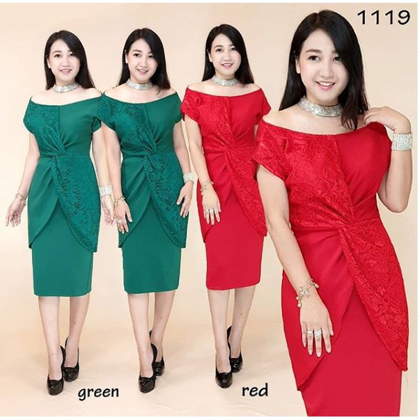 CL_ Gaun brokat wanita