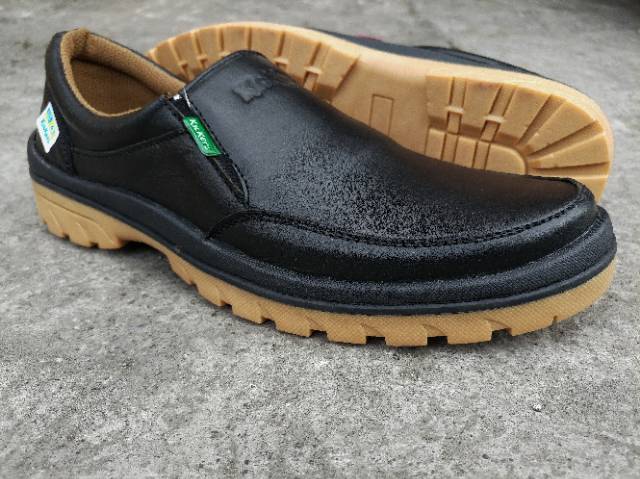 Sepatu kickers casual pria bahan kulit sapi sepatu santai kulit F18