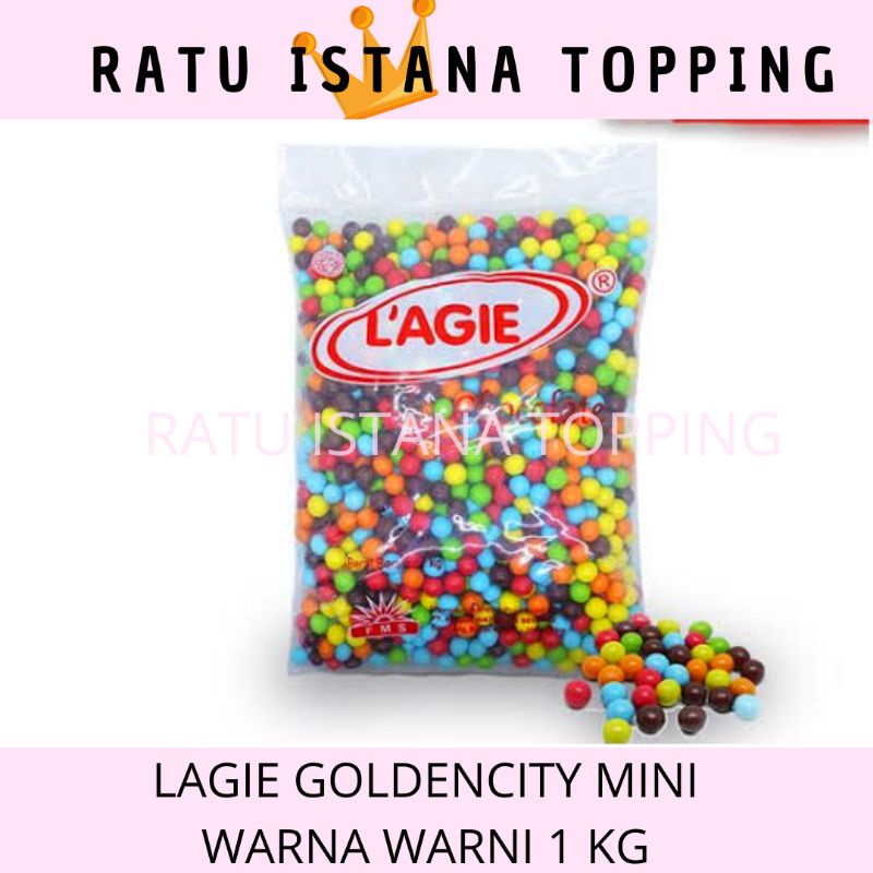 

LAGIE GOLDEN CITY MINI WARNA WARNI 1 KG COKLAT ISI BISKUIT ISIAN TOPLES PARSEL