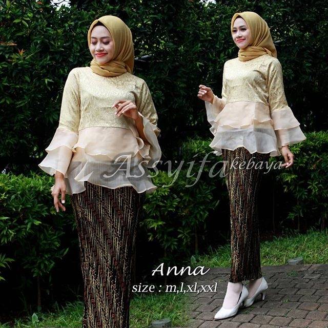 set kebaya jaguar brokat anna 1 /kebaya modren/kebaya muslim/kebaya wisuda
