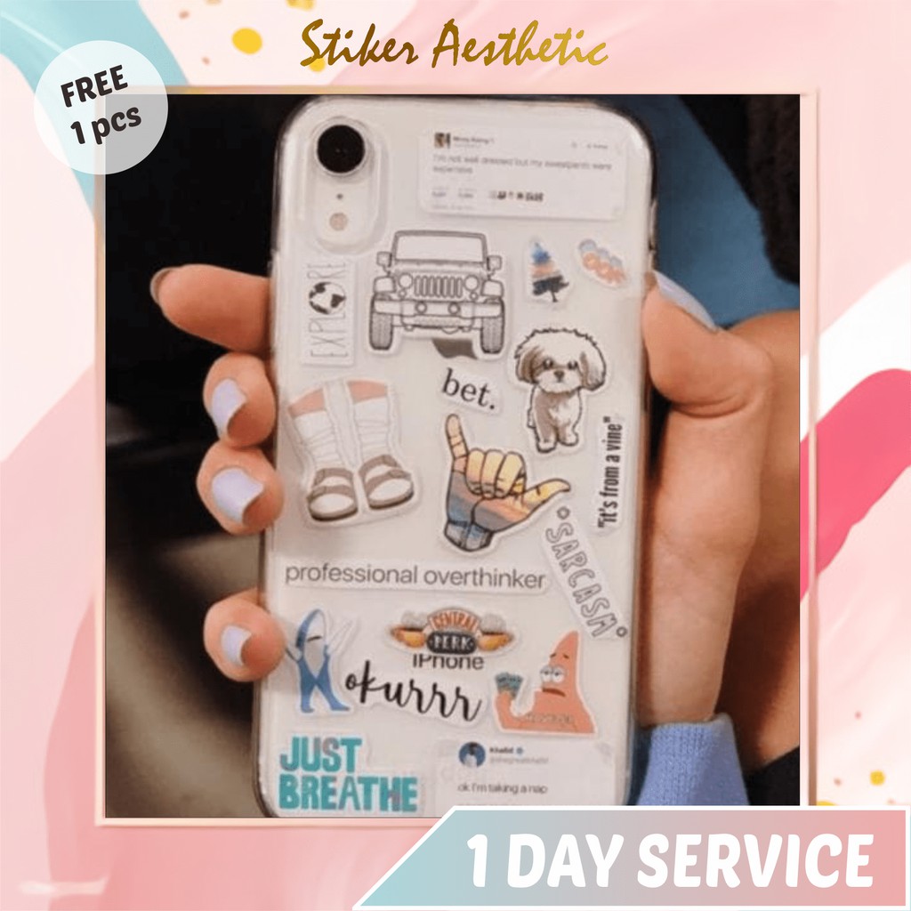 ONE DAY SERVICE CETAK STICKER AESTHETIC TUMBLR STIKER ESTETIK FREE GIFT STIKER OLSHOP CASE HP A6 Shopee Indonesia