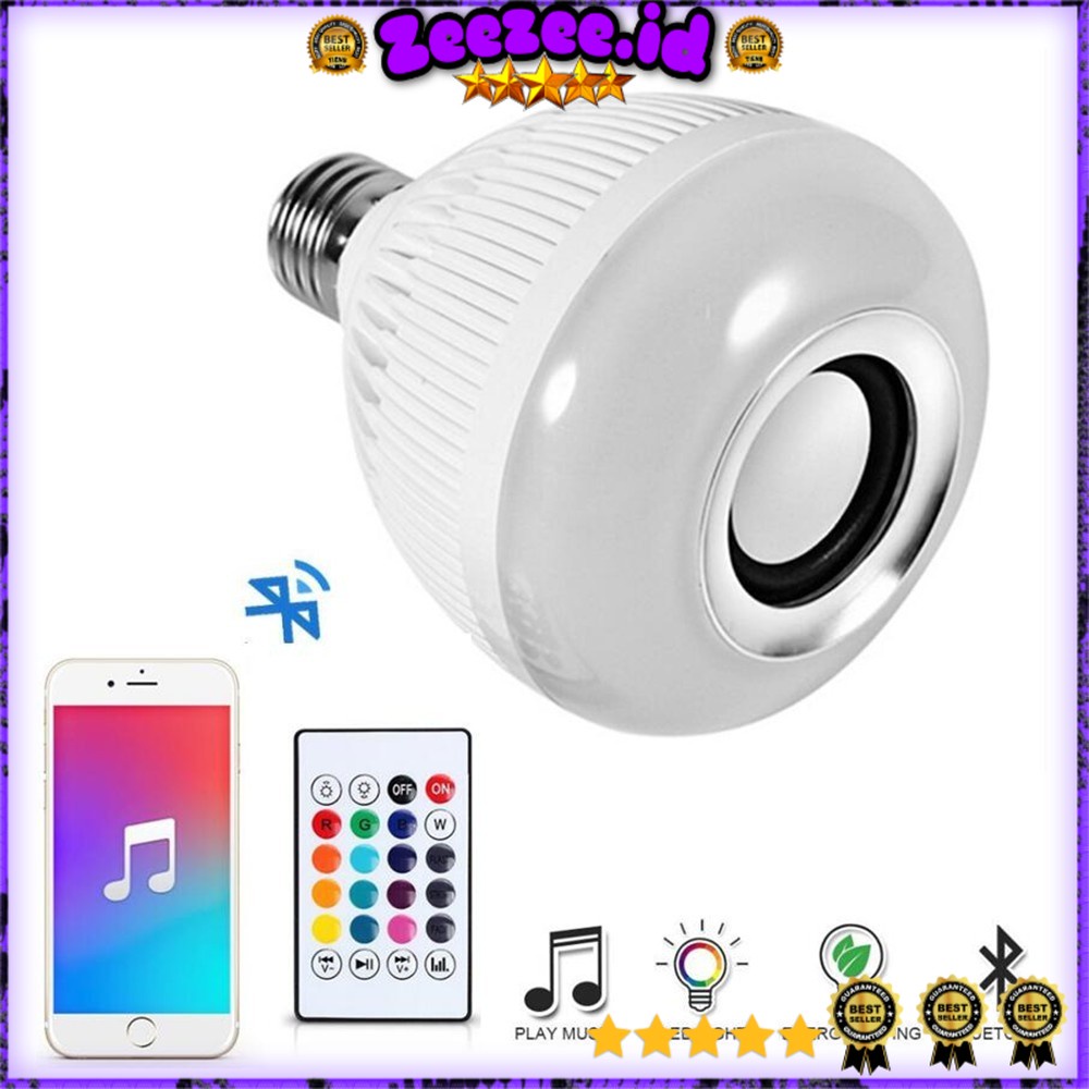 Bohlam LED/lampu LED/RGB E27 6W with Bluetooth Speaker - WJ-L2 - White