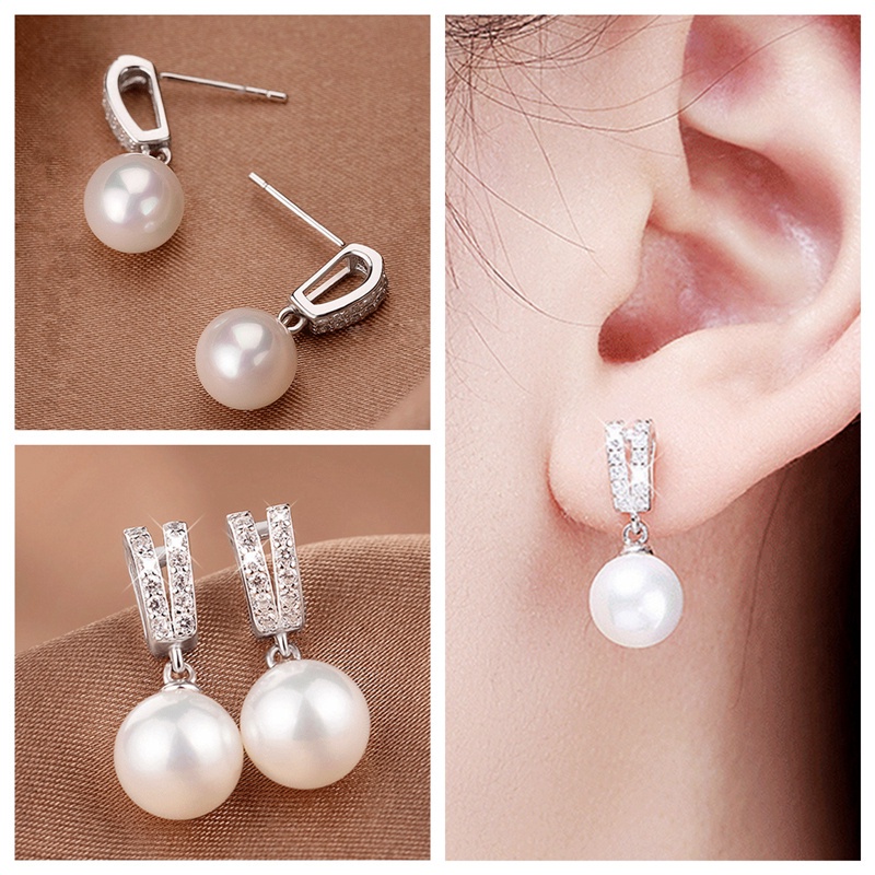 New Trendy Simulated Pearl Dangle Earrings For Women Fashion Wedding Engagement Accessories Simple Stylish Girls Earrings