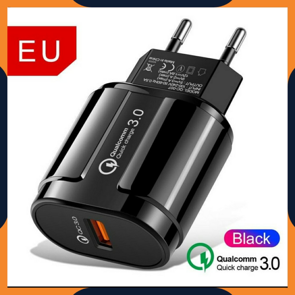 [COD] KEPALA ADAPTOR CHARGER QC 3.0 FAST CHARGING TRAVEL QUICK CHARGER XIAOMI SAMSUNG QC007 ORIGINAL