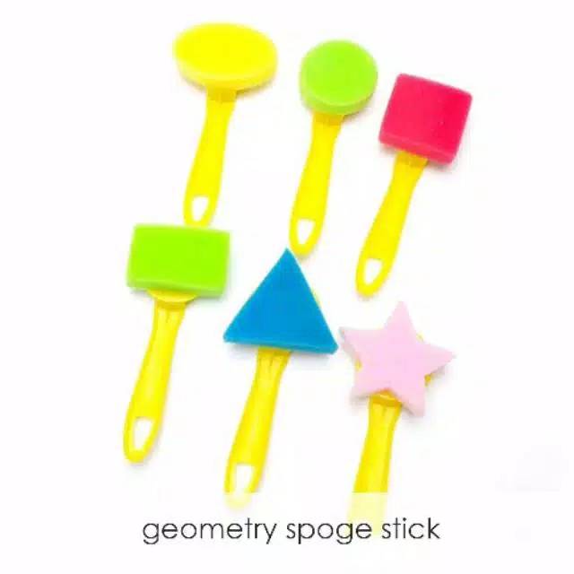 

6 pcs Kuas Lukis Geometri / Alat Untuk Melukis Geometri Sponge Stick