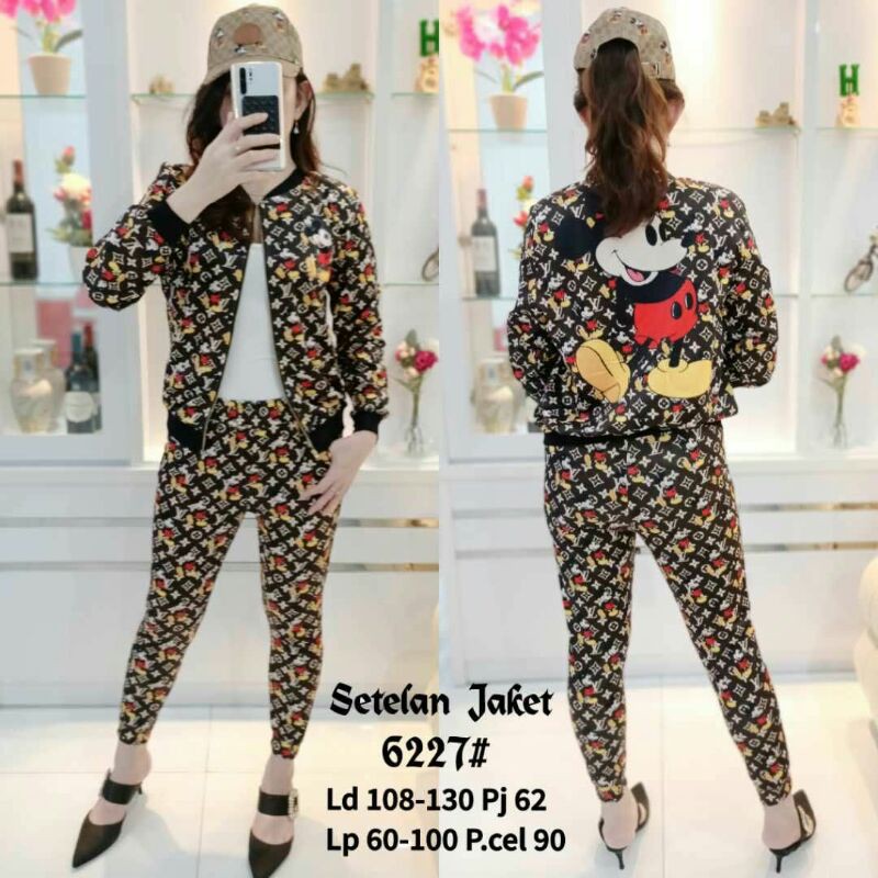 SETELAN JAKET LV KAOS PREMIUM IMPORT 6227