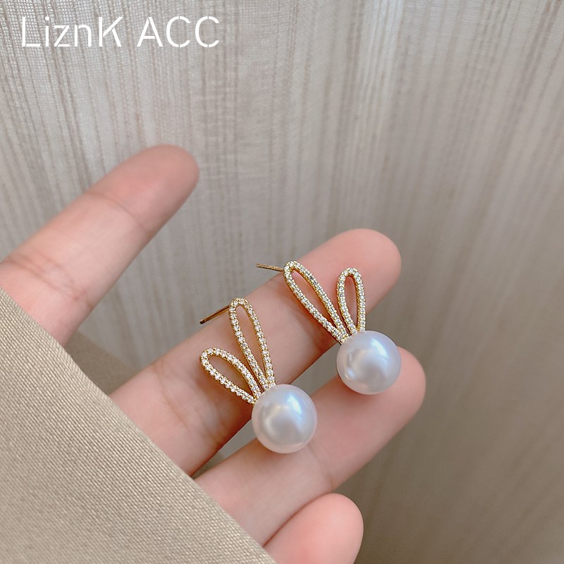 Cute Rabbit Ear S925 Shine  Earring Ear Studs Accessory Jewelry for Girls Summer