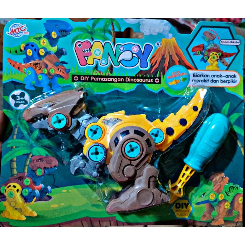 MC 459-A DIY PEMASANGAN DINOSAURUS FANCY / MAINAN ROBOT DINOSAURUS SUPERR BAGUS