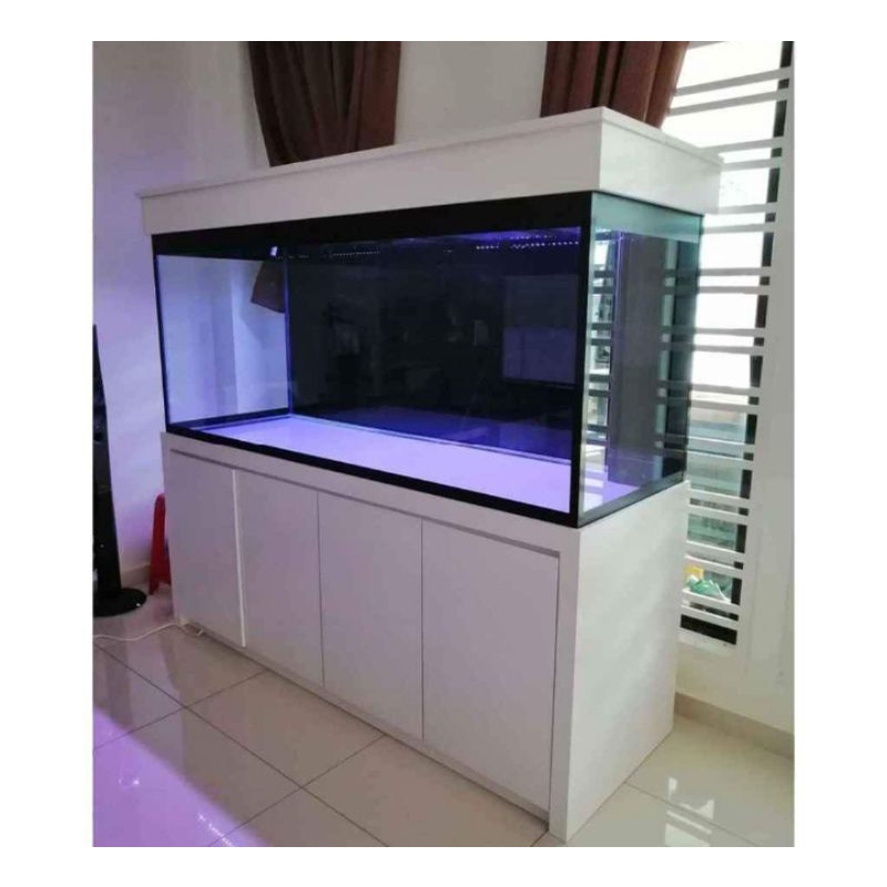 aquarium set murah 150x60x70 full kaca 12mm termasuk meja cabinet dan tutup aquarium