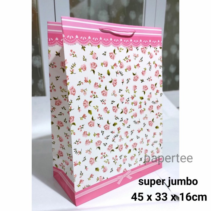 

READY COD Paperbag Shabby Bunga Pink / Favor Bag Tas Kertas GRATIS ONGKIR