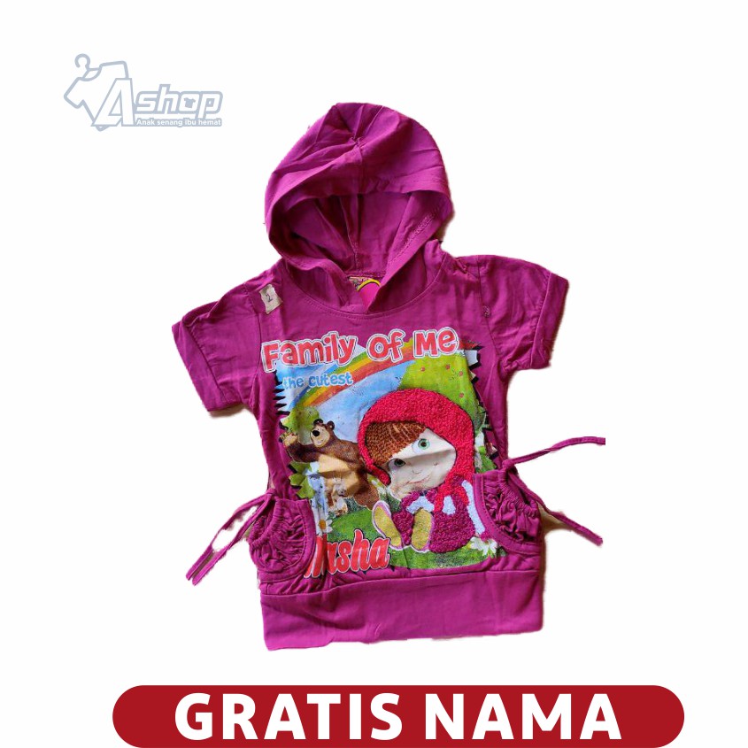 Baju Anak Masha And The Bear Bertopi