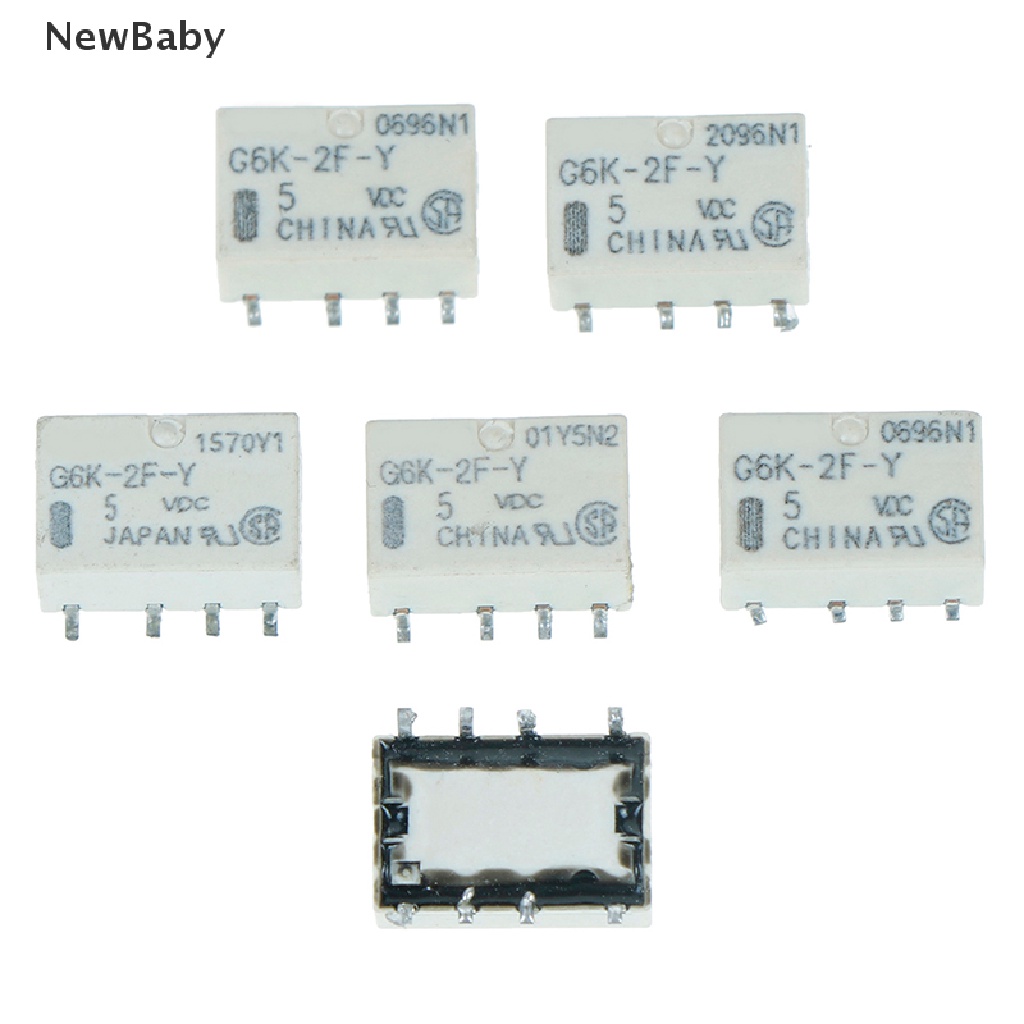 5pcs relay Sinyal dc 5v smd g6k-2f-y 8pin Untuk omron