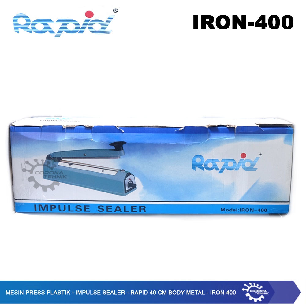 Impulse Sealer Rapid 40 cm Body Metal - IRON-400 - Mesin Press Plastik