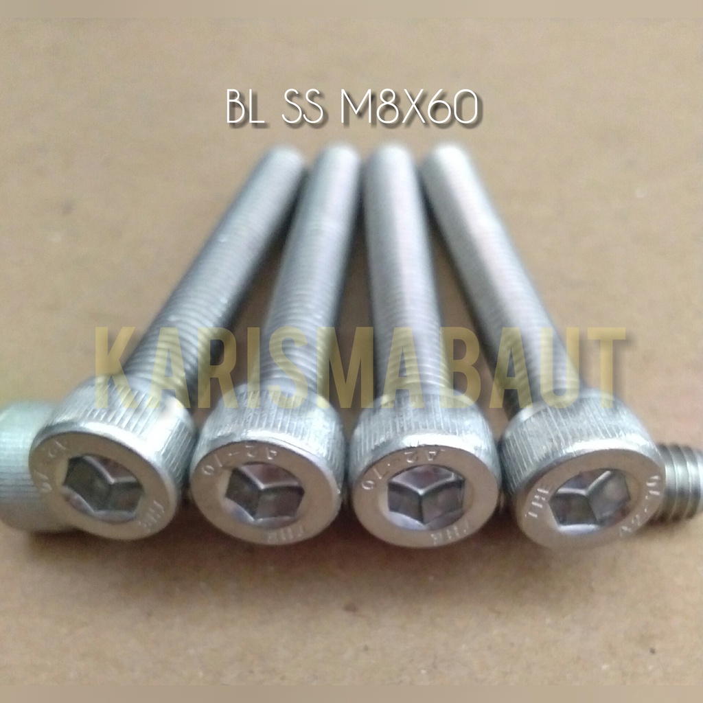 Baut L stainless steel m8 x 60 / BL SS 8x60 (kunci L m6)