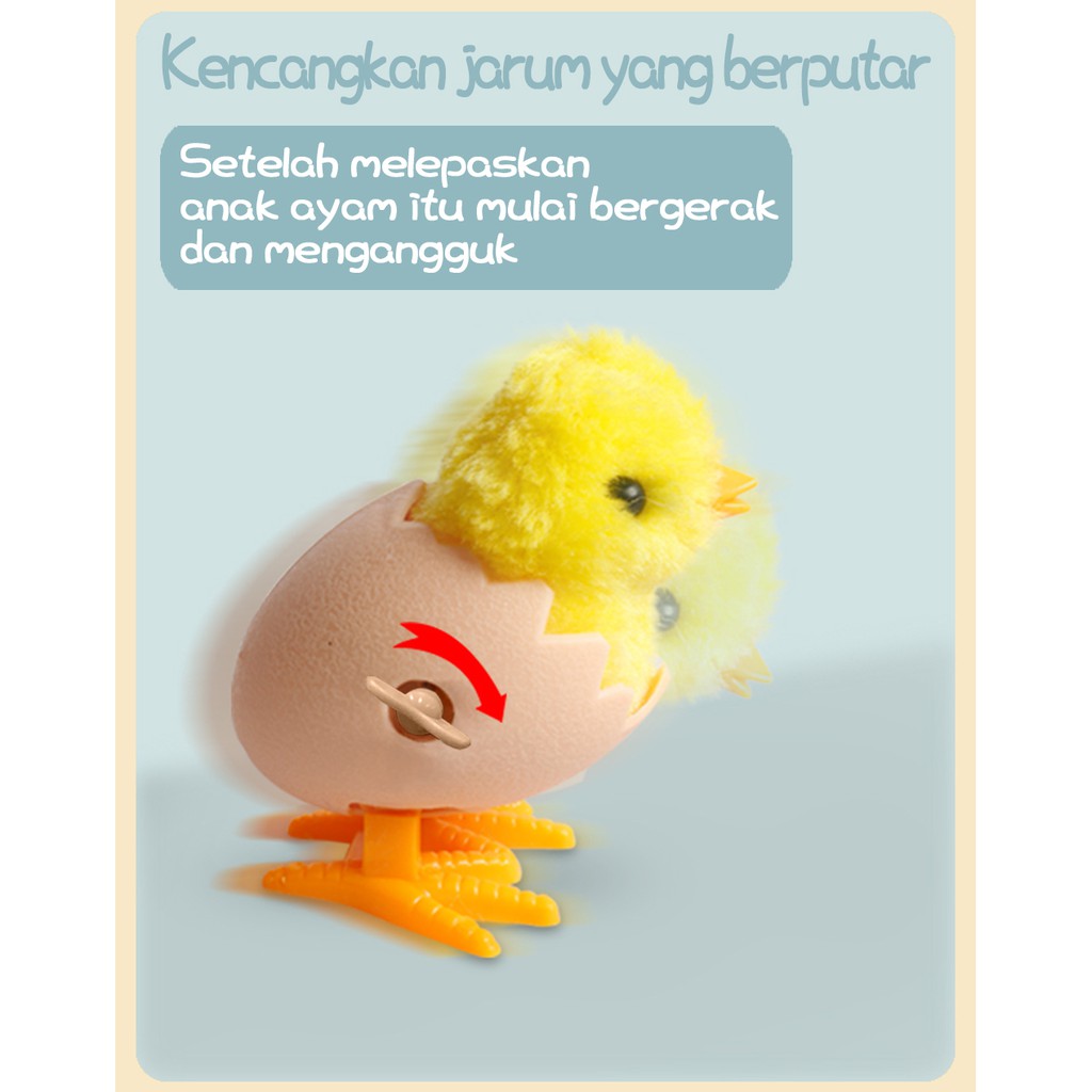 【Stok Baru】Mainan ayam anak kulit telur yang lucu Model ayam anak kulit telur berjalan otomatis