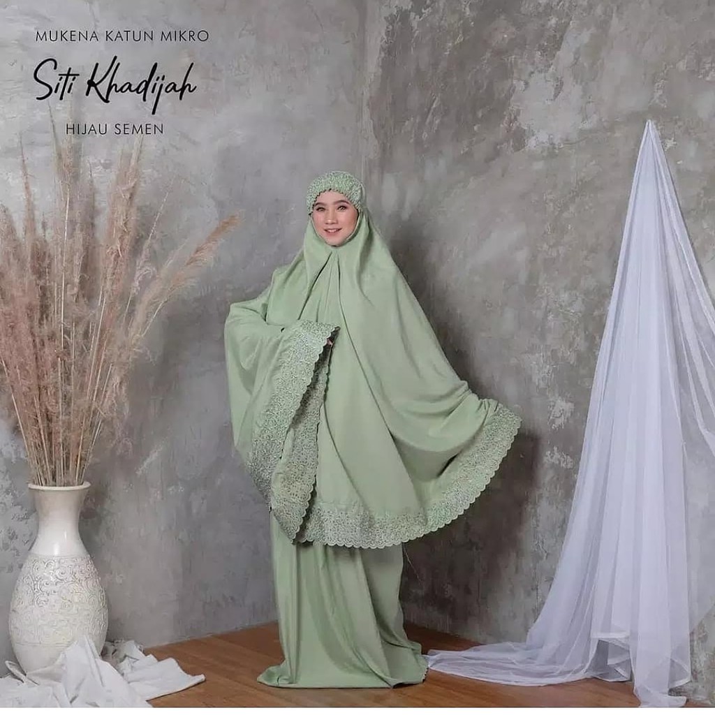 Mukena khadijah pasteleena free tas cantik bordir renda mewah pastelina katun mikro