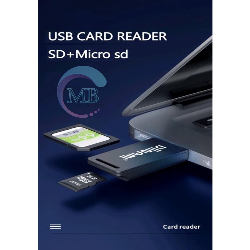 Card reader DIINAMI sd card &amp; Micro sd card high speed fast translit data usb 2.0 all in one for smartphone &amp; tablets MB2613