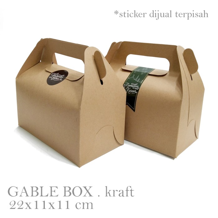 

Gable Box : 21X11X11 Cm / Snack Box / Hampers / Box Lebaran / Box Top - Kraft 500Gr 025