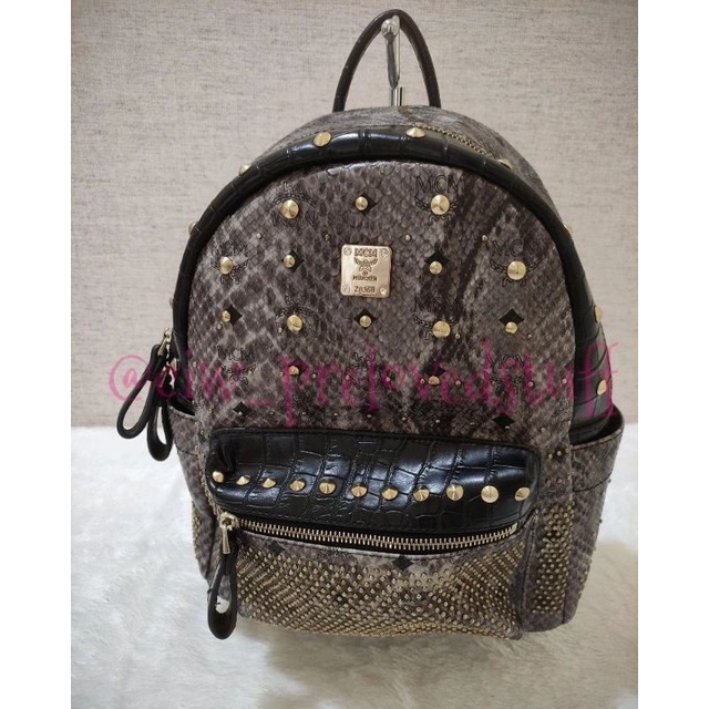 Tas MCM motif snake skin