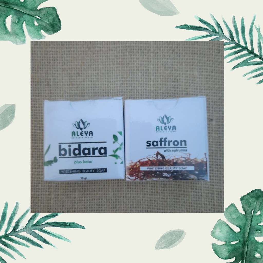 Sabun Saffron Aleya Pemutih Wajah dan Penghilang Flek Hitam+ Sabun BIDARA Original BPOM 100% Asli