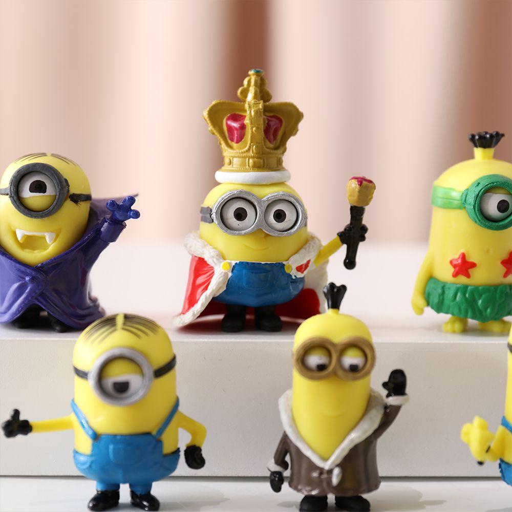 TOP 10pcs /set Ornamen Minions PVC 3D Desktop Dekorasi Rumah Gru Agnes