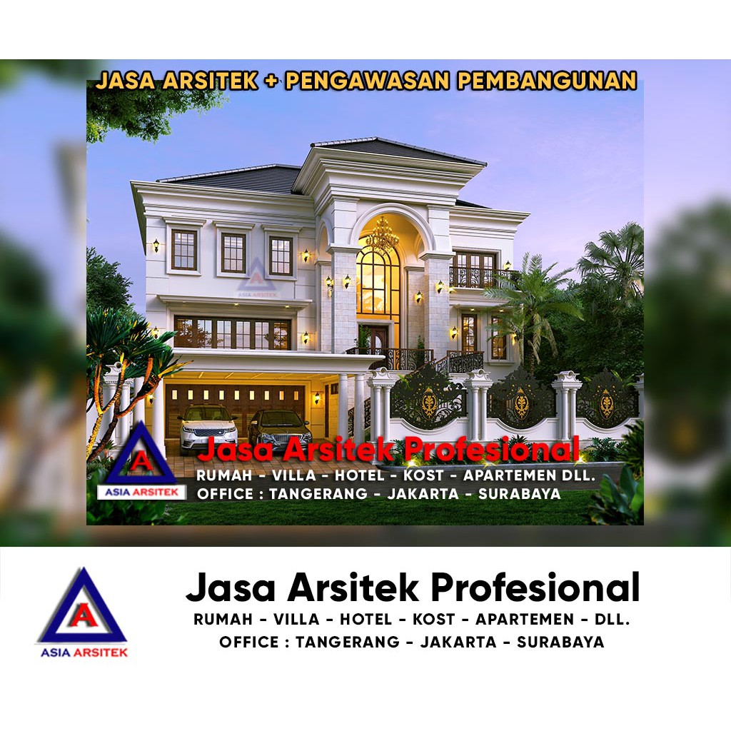 Jasa Arsitek Desain Rumah Mewah Tropis Di Kebayoran Baru Kota Jakarta Selatan