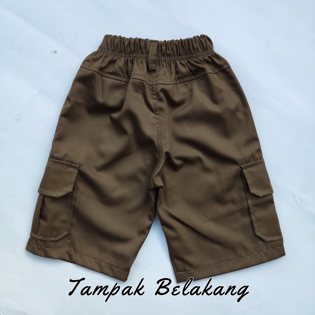 Celana Pendek Cargo Anak 1-10 tahun (Bahan American Drill)