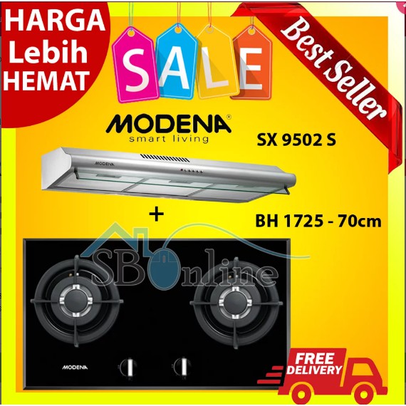 Paket Kompor Tanam Modena BH 1725 Dan SX 9502 S