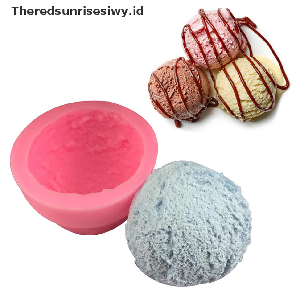 # Alat Rumah Tangga # Cetakan Es Krim / Sabun / Fondant DIY Bentuk Bola Bahan Silikon