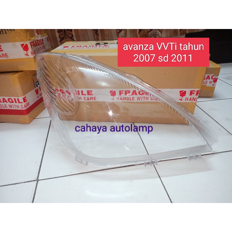 Mica headlamp Avanza VVTI thn 2007-2011 / kaca lampu depan