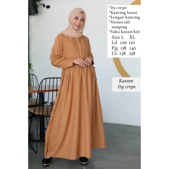 Gamis Kareen Ity Crepe size L - XL / basic dress