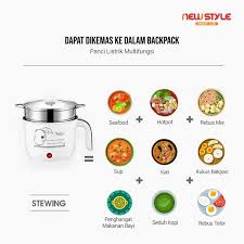 &lt;^ SJA ^&gt; PANCI LISTRIK KUKUS  ELEKTRIK  Cooker Stainless Steel Cooking Pot &amp; Panci Elektrik Panci Listrik Panci BBQ Panci Panggang Elektrik Grill Pan Anti Lengket