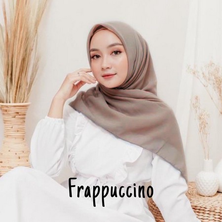 Kerudung Segiempat Polos BELLA SQUARE Hijab Pollycotton Jilbab Bela Grosir Murah PART 1-BELLA FRAPUCINO