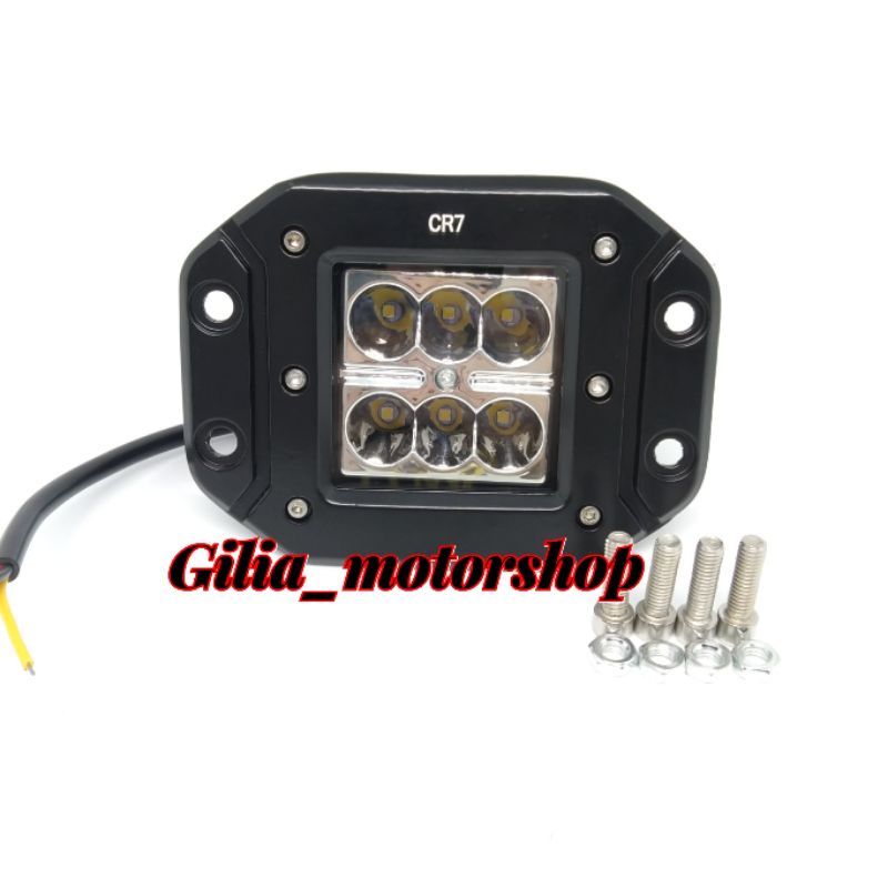 Lampu Tembak  Motor  6 LED 2 Mode Diam dan kedip Cepat Nyala Terang