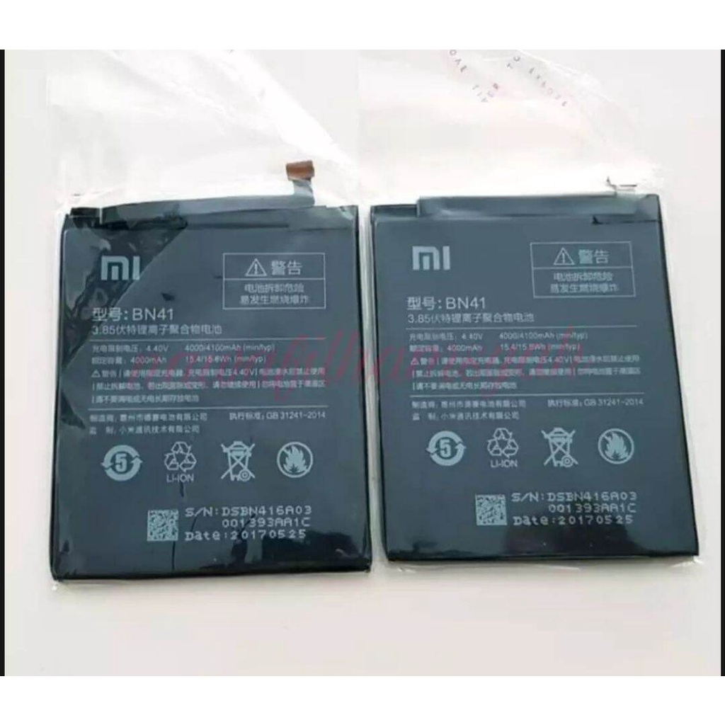 Baterai Xiaomi Redmi Note 4 Original BN41 Batre Batrai Xiaumi Xiomi