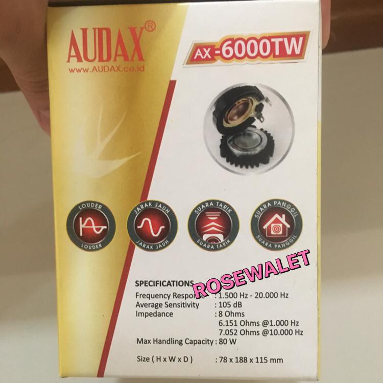 AUDAX AX 6000 TW TITANIUM NEODYMIUM ANTI AIR ASLI