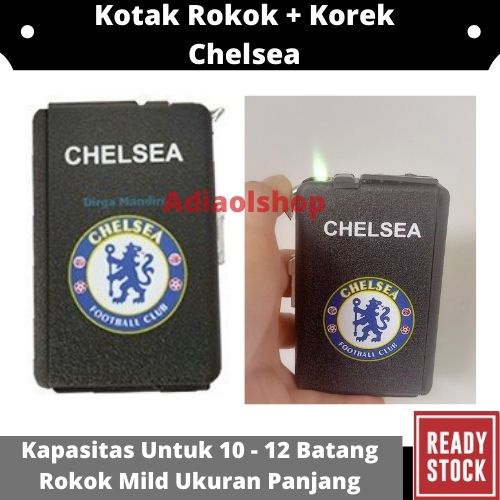 KOTAK ROKOK PLUS KOREK API CLUB BOLA CHELSEA