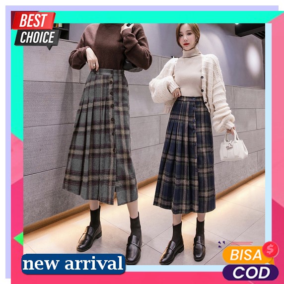 Liora Skirt Rok Plisket Premium Dewasa Tebal Panjang | Rok Dewasa Model Terbaru Payung | Rok Wanita 