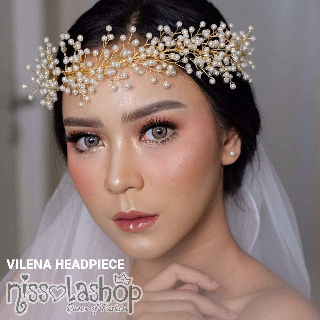 Jual Vilena Headpiece Mahkota Tiara Wedding Korea Aksesoris Pengantin