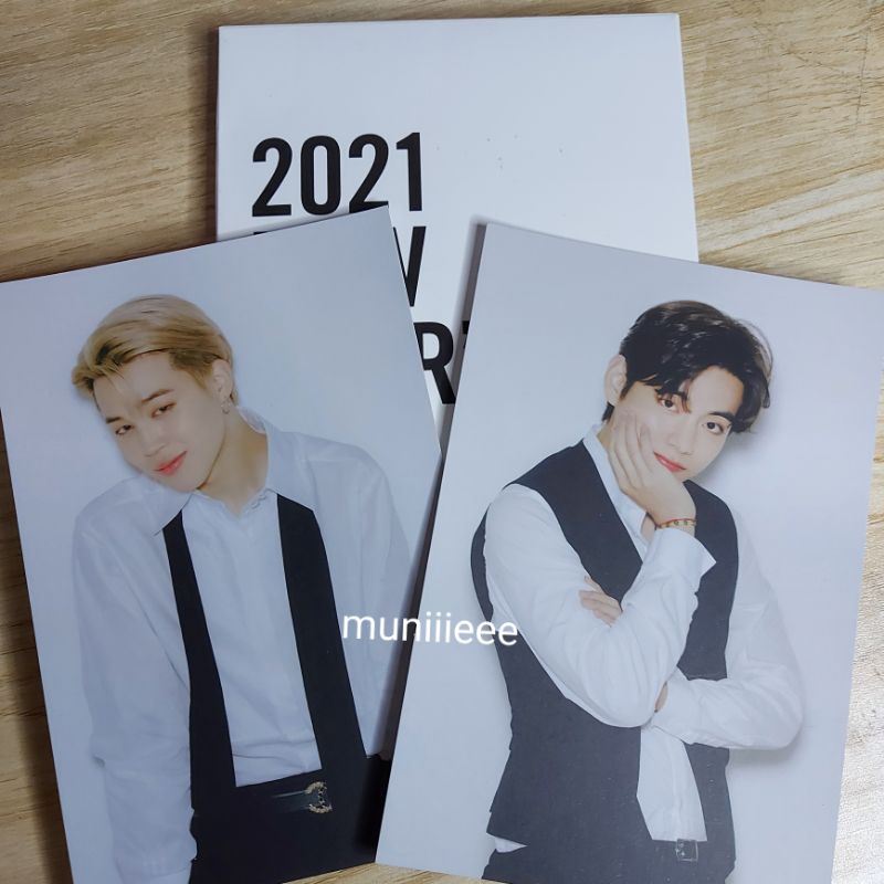 POSTCARD BTS JIMIN TAEHYUNG V NYEL OFFICIAL NEW YEAR EVE LIVE PC