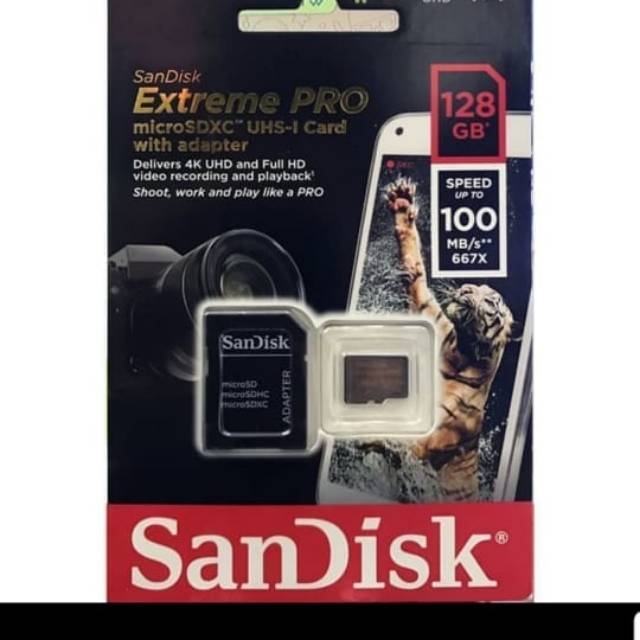 128Gb Extreme pro 100 mb/s Micro SDXC CARD A1 V30 UHS