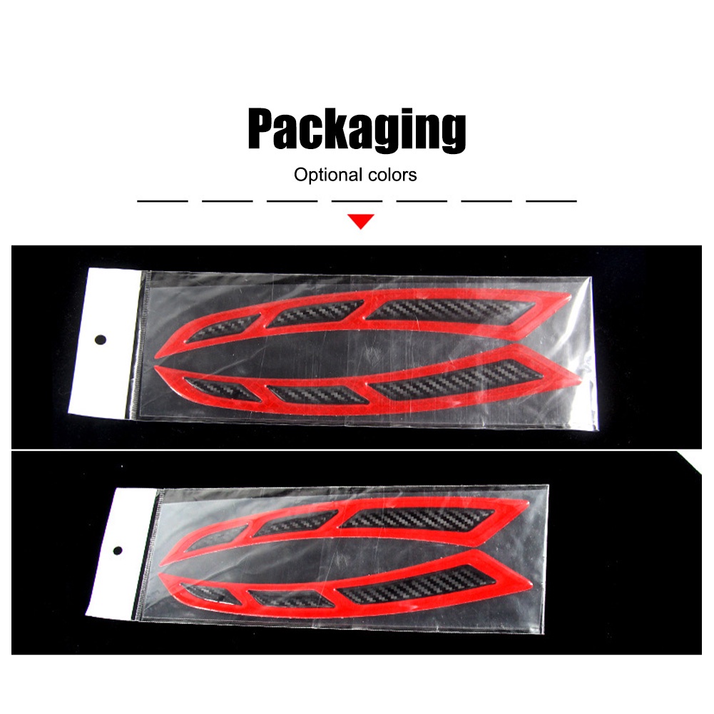 2Pieces Carbon Reflector Wing Mobil Omextra Car Reflective Sticker Car Reflector Stiker Peringatan Keselamatan Mobil