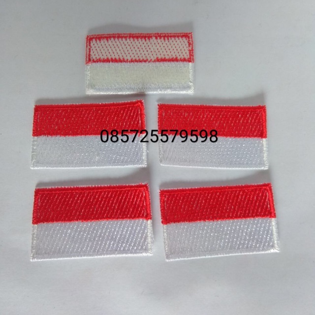 BADGE MERAH PUTIH 3x5 / Logo Bordir Merah Putih