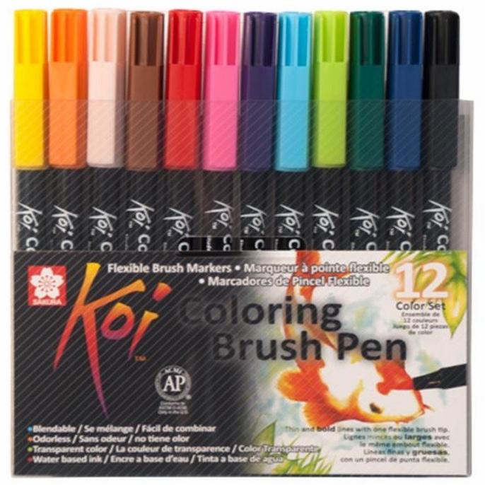 

(BISA COD) Sakura Koi Coloring Brush Pen - 12 Colors Set TERBAIK Kode 1446
